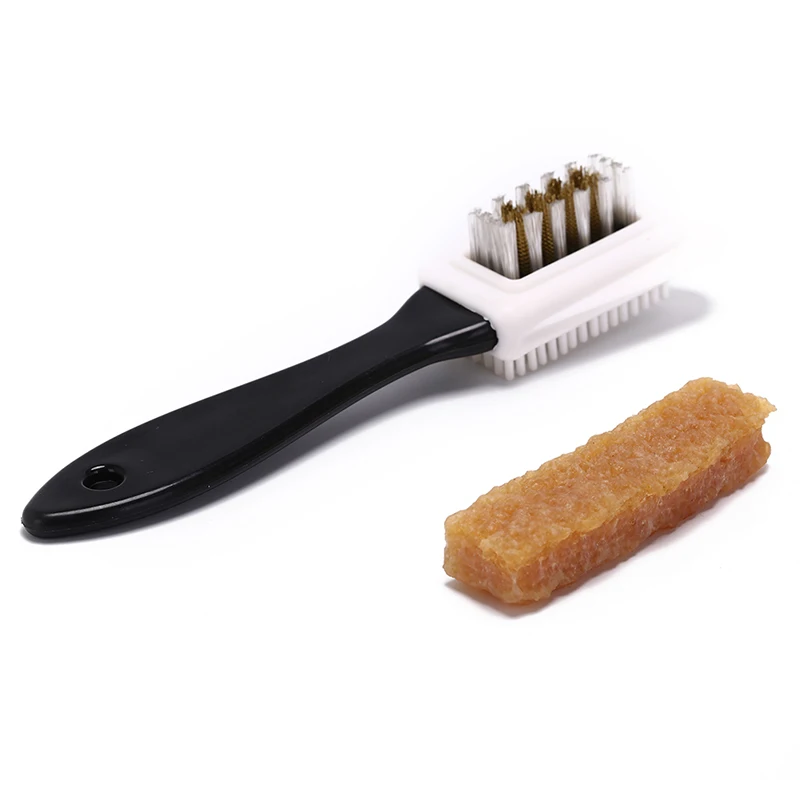 3-sides cleaning brush+ rubber eraser for suede nubuck shoes boot cleaner