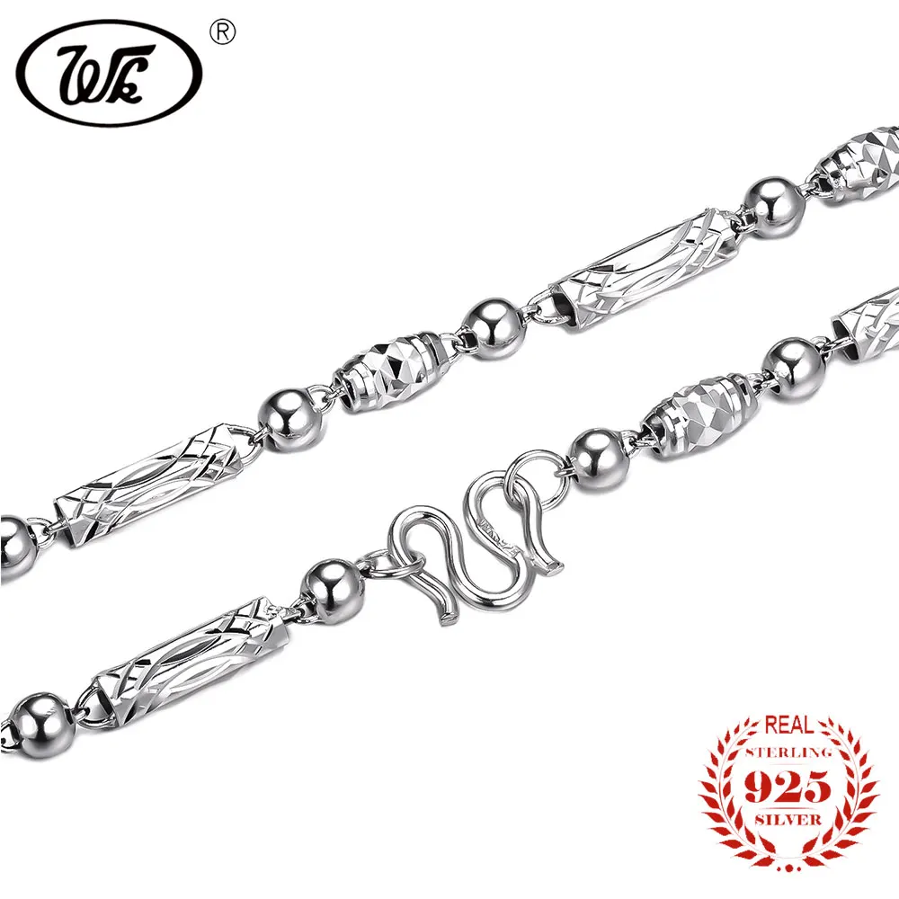 WK Men Chain Necklace Sterling Silver 925 Genuine Vintage Fashion Mens Necklaces Jewelry 18 20 Inch 4 5mm Wholesale OW NM007 WK Men Chain Necklace Sterling Silver 925 Genuine Vintage Fashion Mens Necklaces Jewelry 18 20 Inch 4 5mm Wholesale OW NM007