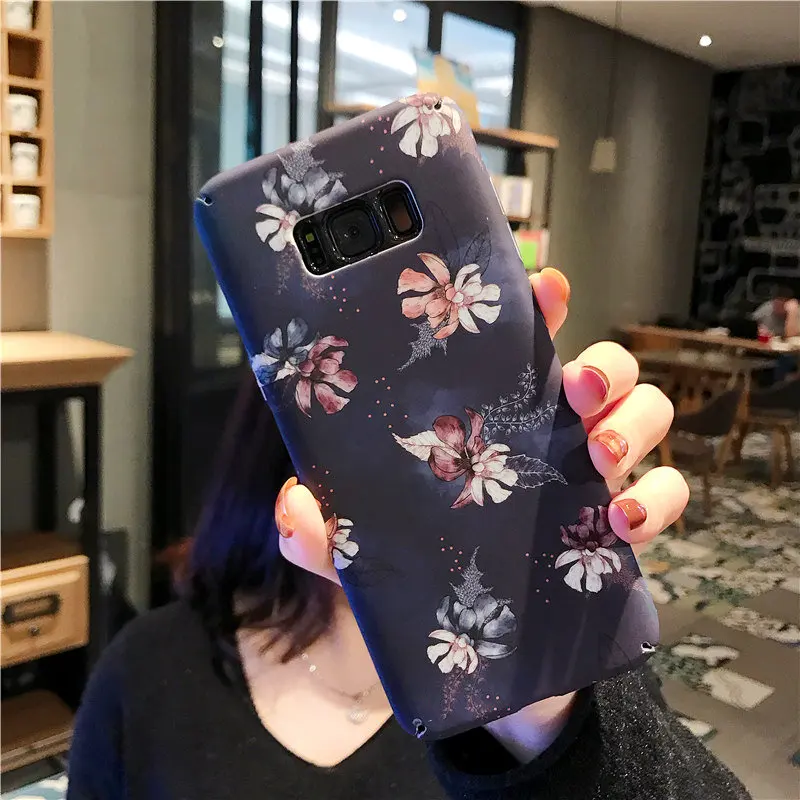 YHBBCASES Ретро Чехлы для Samsung S8 S9 Plus с масляной росписью цветы модный волшебный