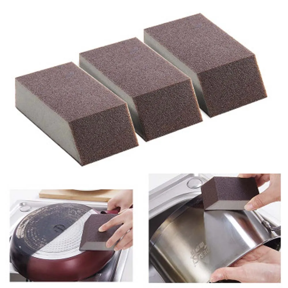 

1PC Trapezoid Sponge Carborundum Brush Kitchen Decontamination Brush Pot Wipe Washing Gap Cleaning Kitchen Cleaner Tool New