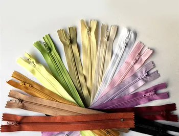 

100pcs NO. 3 zipper nylon zip/spiral teeth/AUTO LOCK/closed end/many colors 20cm dress jeans wallet free shipping wholesale