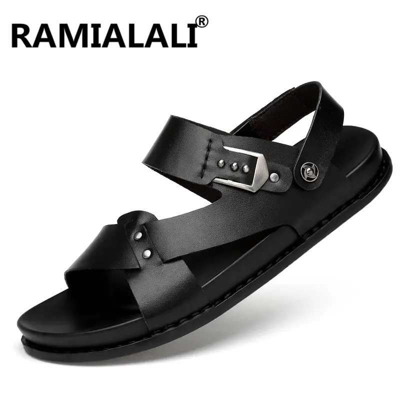 Fashion Men Casual Shoes Summer Sandals Men's Genuine Leather Beach
