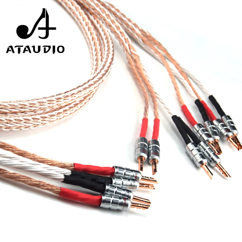 ATAUDIO 12TC Hifi акустический кабель с 2 разъемами типа банан на 4 разъема Hi end OCC провод