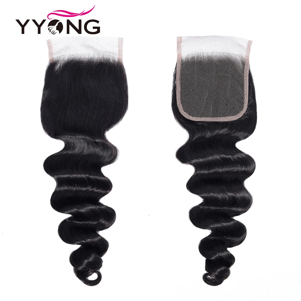  Yyong Hair Store 3 / 4 Bundles Loose Deep Bundles With Closure 100% Malaysian Remy Human Hair With 