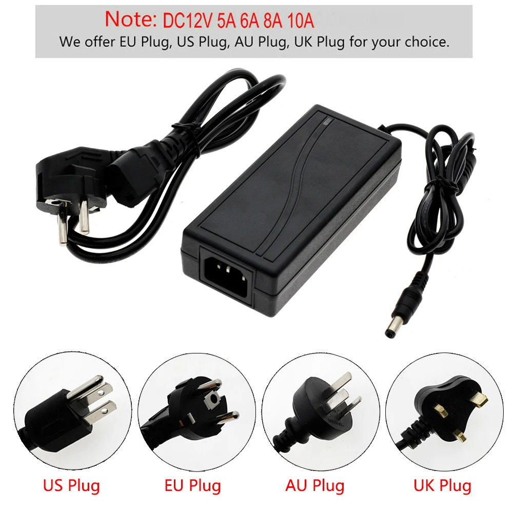 DC12V адаптер AC100-240V трансформаторы из положить DC12V 1A/2A/3A/5A/6A/8A/10A источник питания для светодиодной ленты