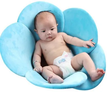 Baby sun в виде цветочных лепестков для купания коврик-подставка стульчак для ванной новорожденных коврик для ванной для поцелуев цветок bebe badkussen - Цвет: blue