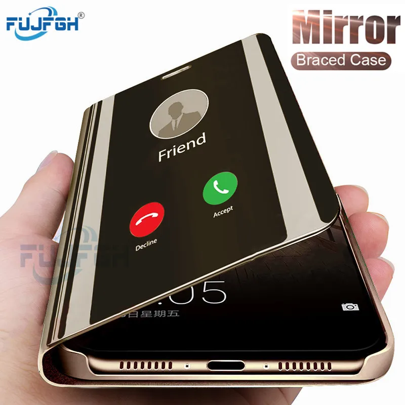 

Clear View Smart Mirror Phone Case For Xiaomi Redmi 7 6 4X 5 Plus 6A S2 Note 7 5 4X 6 Pro For Mi 9 SE Max3 A2 8 Lite Flip cover