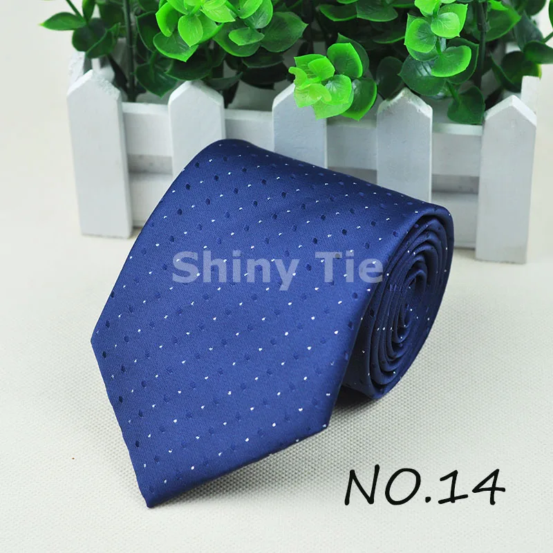 Классический галстук из полиэфира для мужчин формальные 8 см Ширина блестящие Галстуки для джентльмена жениха Свадебные Галстуки бизнес галстук Gravat - Цвет: 14