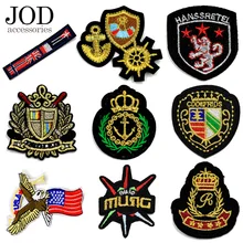 JOD – patchs brodés thermoadhésifs de la couronne impériale, badges d'équipe, autocollants de Jersey, Logos personnalisés