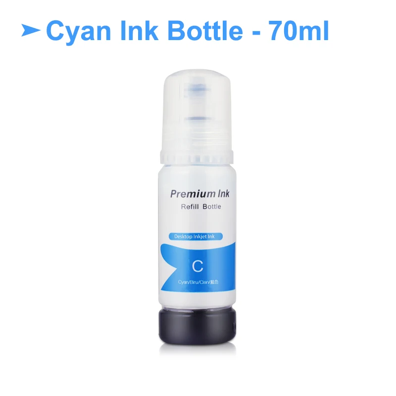 001 EcoTank Чернила бутылки T001 заправка чернил для Epson EcoTank L6170 L6160 L6190 L4150 L4160 L3150 L3110 чернил принтера серии - Цвет: Cyan