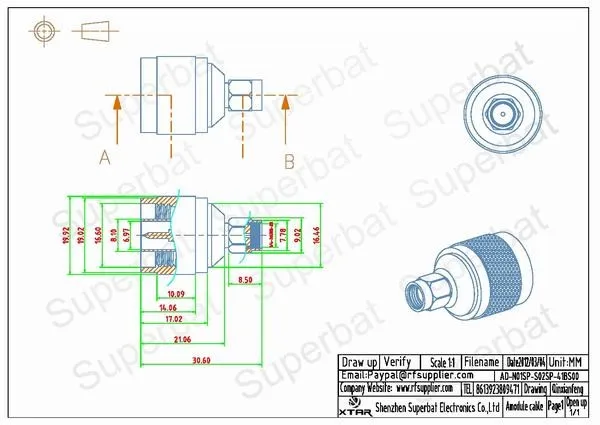 Superbat 5 шт. SMA-N адаптер RP-SMA разъем (Женский Pin) для N Штекер адаптера прямо РФ