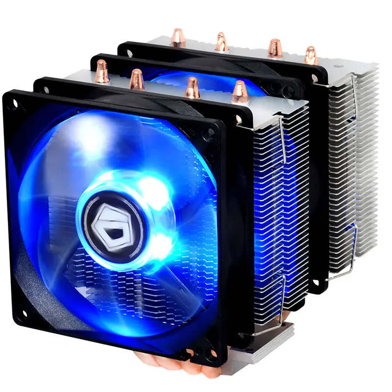 Dual-fan, 4pin PWM fan, Blue LED, TDP 150W cooling for Intel for AMD, CPU cooler fan radiator, ID-Cooling SE-904TWIN 1 piece jonsbo fr 201p 120mm pc case cooler cpu fan radiators computer cooling fan led light 4pin pwm for intel amd diy mod