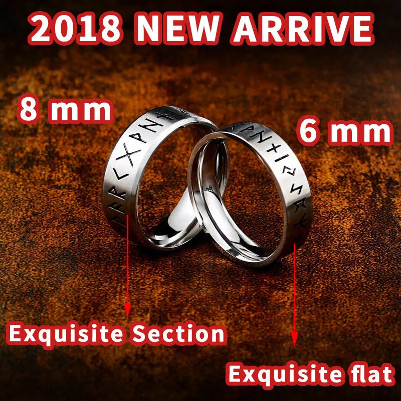 Байер ширина 8 мм модное кольцо Руна викингов Простые Свадебные украшения для мужчин и женщин подарок для влюбленных Ретро стиль Прямая поставка WR-R105