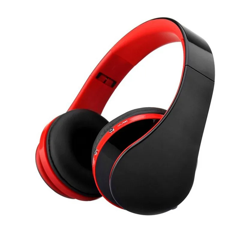 Новая Bluetooth Беспроводная складная гарнитура наушники музыка стерео спортивная игра с микрофоном для смарт-телефоны лэптоп ПК - Цвет: Красный