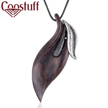 

Beautiful Unique sandalwood Leaf Women Jewelry Long necklace necklaces & pendants women collares mujer choker kolye bijoux