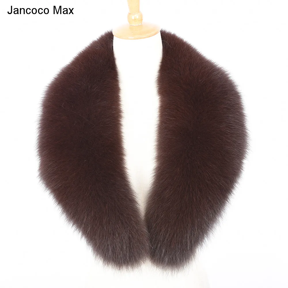 Jancoco Max 2019 новые зимние натуральная черно-бурая лиса меховой воротник Высокое качество Модный шарф меховое пальто; парка воротники S7307