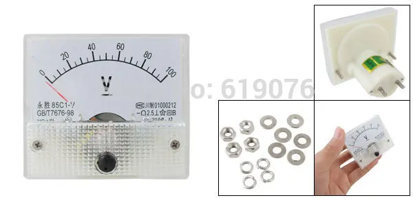 

85C1-V DC 0-100V Rectangle Analog Panel Volt Meter Voltmeter Gauge