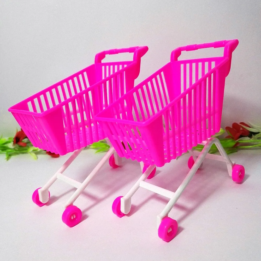 2Pc Shopping Cart for Barbie Classic Toys Trolleys for Kids Girls