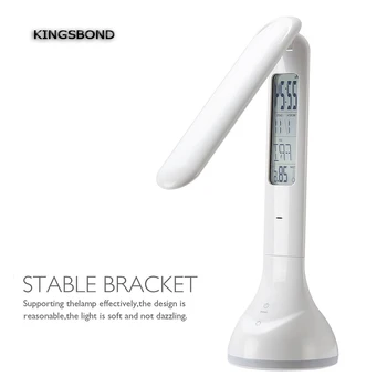 

Foldable Dimmable Led Desk Lamp Table Light with Calendar Temperature Alarm Clock Atmosphere Colors Changing Book Light