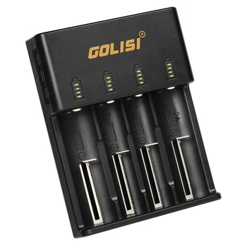 

Golisi 4pcs/set O4 2A Fast Smart Battery Charger EU Plug Batteries For Li-ion 18650/14500/26650/32650 NiHM AA/AAA Batteries