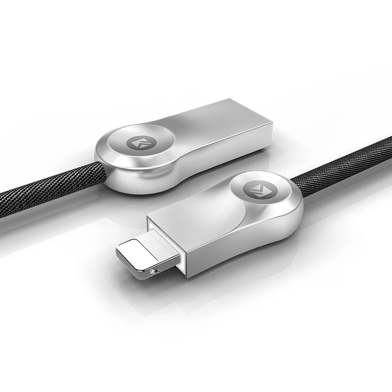 USB кабель FLOVEME для iPhone X 8 7 Plus светодиодный usb-адаптер кабели для передачи данных 2.4A быстрое зарядное устройство для Apple кабель для устройств - Цвет: Черный