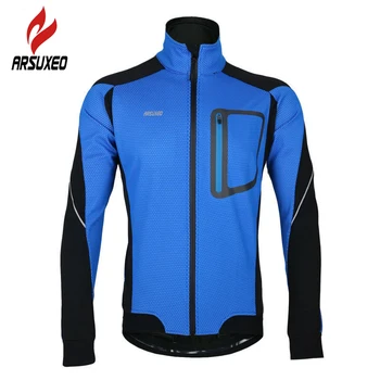 

ARSUXEO Windproof Waterproof Long Sleeve Cycle Jersey Coat Winter Warm Up Fleece Thermal Cycling Jacket Bike Bicycle Clothing