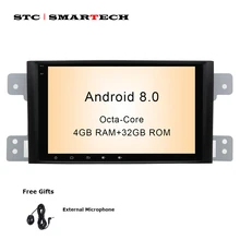 SMARTECH 8 дюймов автомобильная аудиосистема радио gps навигации Системы для Suzki Grand Vitara 2005-2012 Android 8,0 Octa Core 4 ГБ Оперативная память 32 ГБ Встроенная память