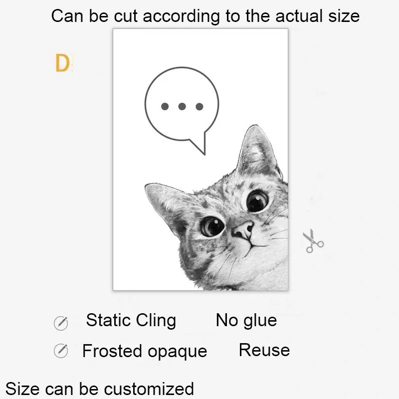 Pet Shop оконная пленка статическая кошка стеклянная наклейка витражная декоративная ПВХ пленка для конфиденциальности на стекло кухня гостиная Индивидуальный размер наклейка - Цвет: 40cm(w)x60cm(h) D