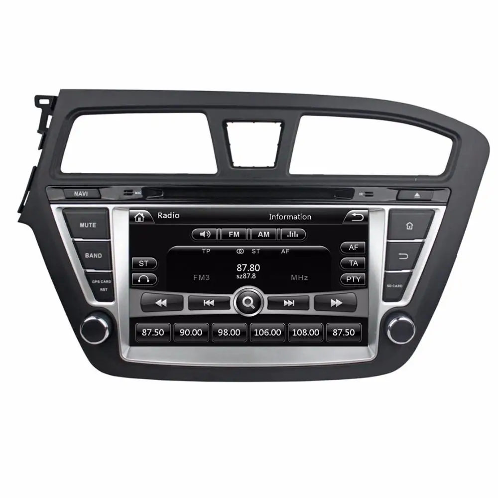 Top 8" in-dash Car DVD player with GPS(opt.),audio Radio stereo,USB/SD,AUX,BT/TV,car multimedia headunit for Hyundai I20 2014 2015 1