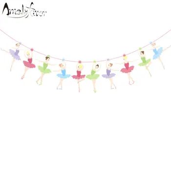 

Ballerinas Theme Banners Grand Event Kids Birthday Party Decorations Supplies Ballet Skirts Girls Banner Flag Decorations