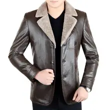 Хит, зимняя новая модная деловая повседневная мужская кожаная куртка, Мужская Шуба из натуральной кожи, зимние куртки из овчины