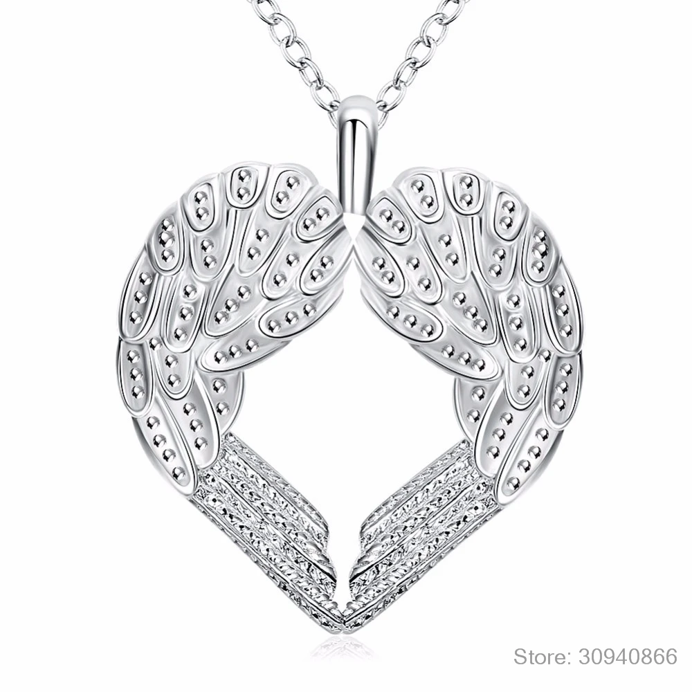 2017-Top-Silver-Color-Angel-Heart-Wings-Necklace-Fashion-Heart-fashion-pendant-necklace-jewelry-Factory-Silver