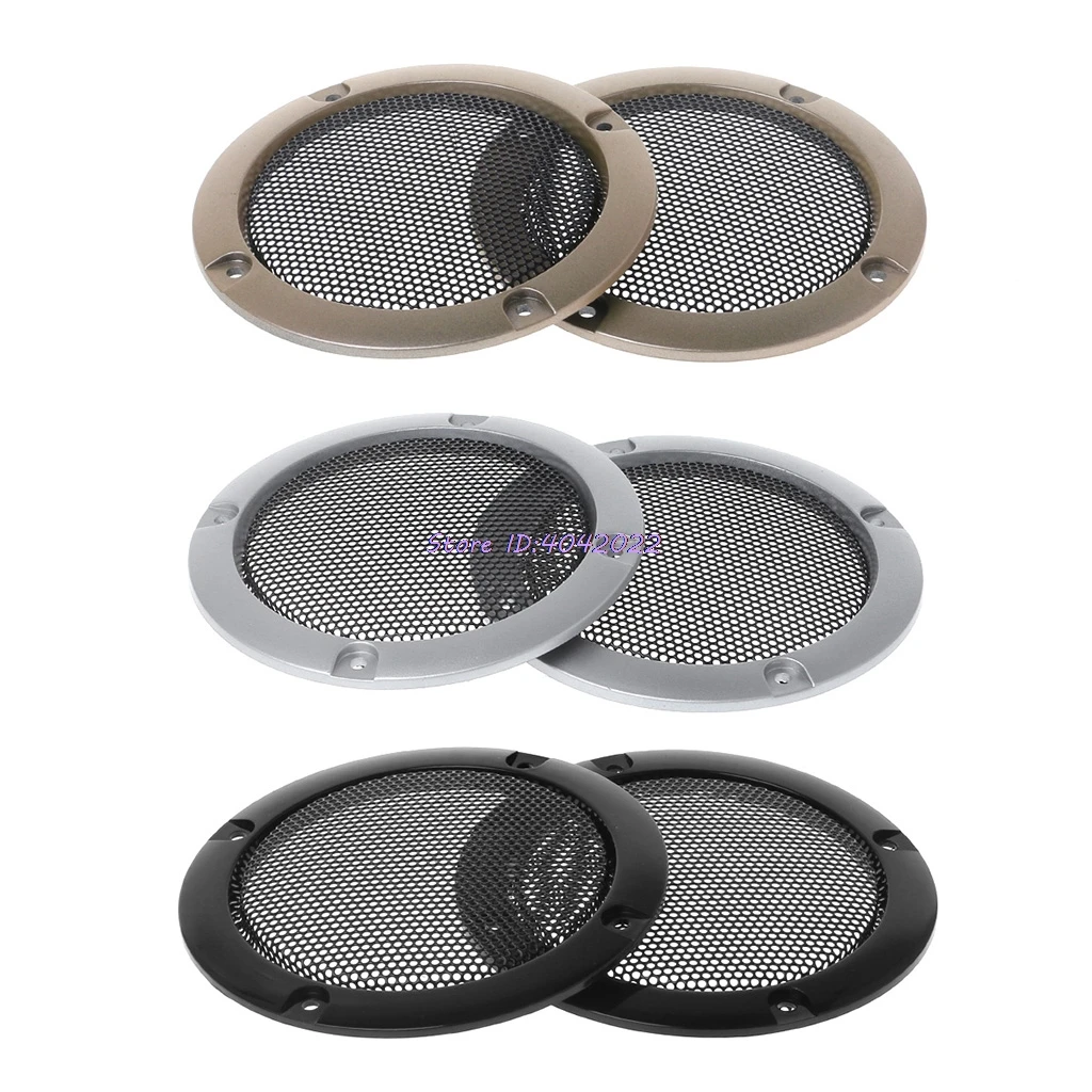 1pc 4-10inch Golden Circle Black Net Speaker Decorative Circle-protective Grill