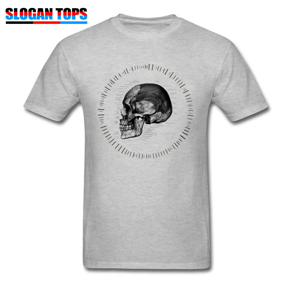Sun Skull Retro Normal T Shirt Round Collar VALENTINE DAY 100% Cotton Short Sleeve Tshirts for Men Custom Tee-Shirt Sun Skull grey
