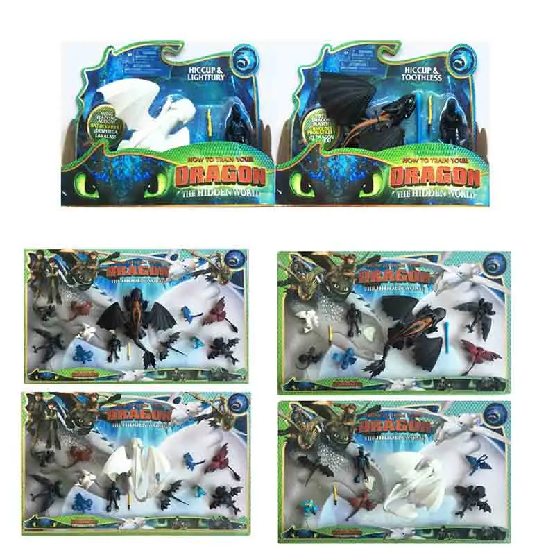 

9"23cm How to Train Your Dragon Light Fury Toothless Action figure White Dragon Toys For Children's Birthday Gifts