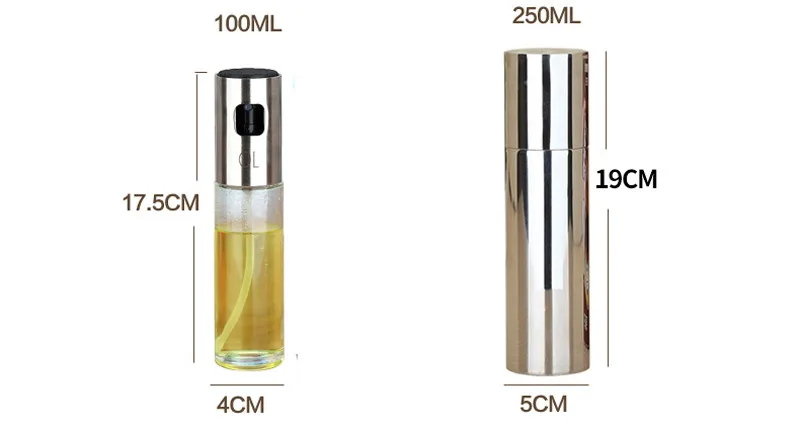 Hot Sale Glass Olive Spraying Oil Bottle Sprayer Stainless Steel Edible Oil Pot Leak-proof Drops Spice Jar Kitchenware Tools9