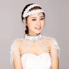 Вивиан свадебное платье Блестящий кристалл шаль кружево цветок бисер цепи кисточки Eqaulet свадебные аксессуары