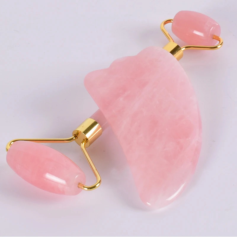 

Natural Jade Roller Anti Aging Rose Quartz Roller Slimming Face Massager Lifting Tool Facial Massage Roller for Face, Eye, Neck