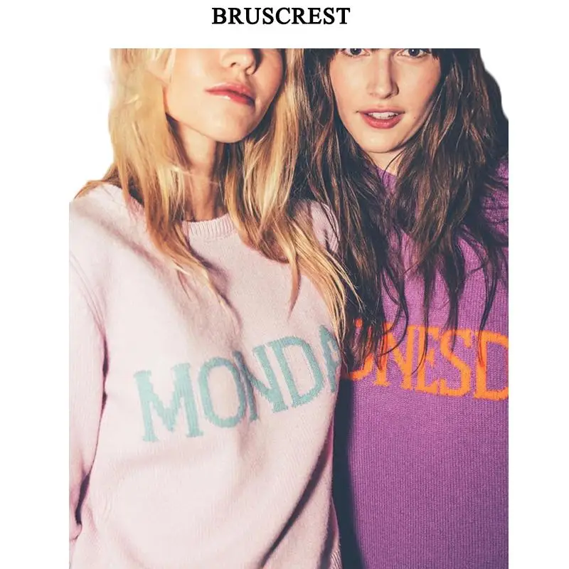 

2019 Christmas sweater Autumn women sweaters and pullovers Monday Tuesday Wednesday Friday Saturday Sunday fall korean fashion