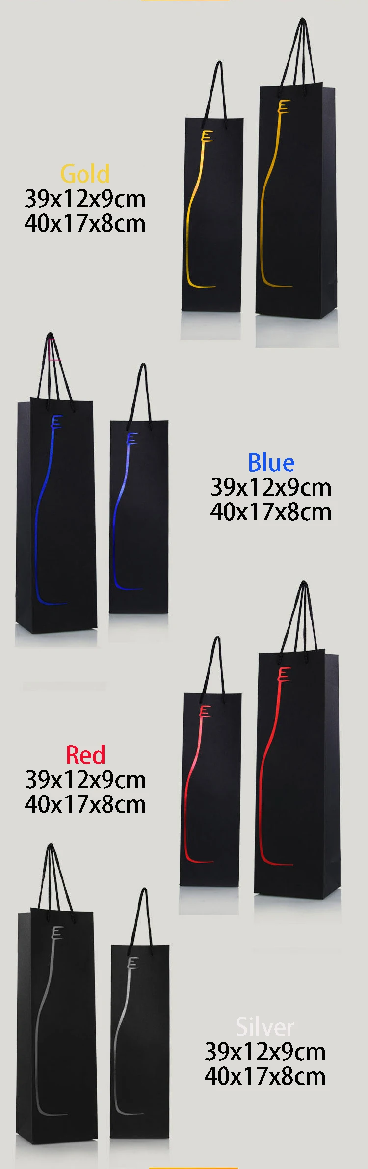 Черные бумажные мешки для вина, вечерние подарочные пакеты, бутылки для ...