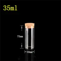 50 pcs 30x75 mm 35ml Flat Bottom Glass Tube Bottles With Corks Empty Scented Tea Little Jars Decorative Vials New Arrival 1
