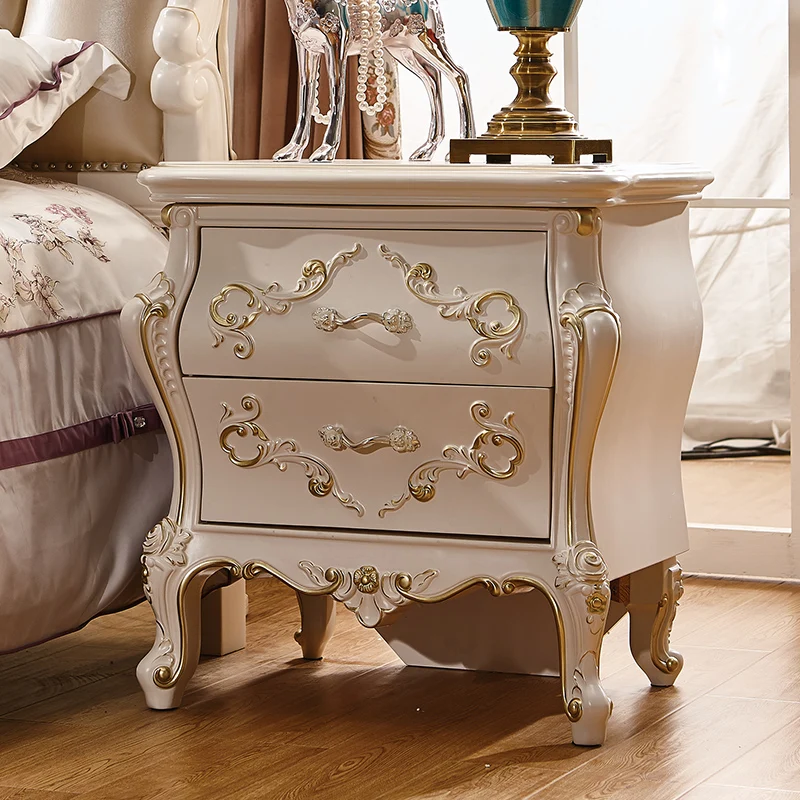 luxury European Style 1.8 Meters Bed, Double Bed, Leather Bed With Beside Table luxury European Style 1.8 Meters Bed, Double Bed, Leather Bed With Beside Table