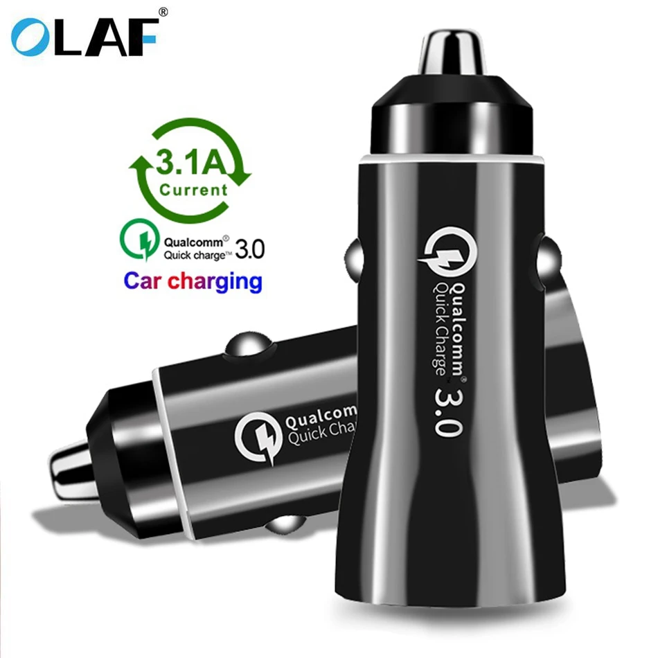 Автомобильное зарядное устройство USB Quick Charge 3 0 для мобильного телефона Dual Fast QC