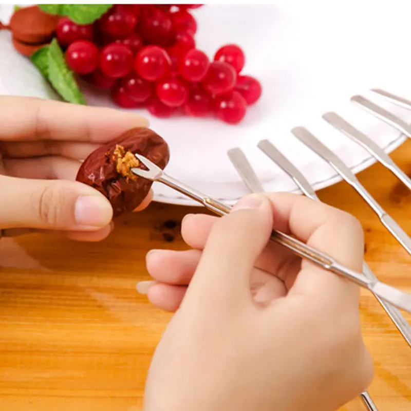 

1X Stainless Steel Olive Crab Lobster Fork Picks Handy Helper Nutcracker Kitchen