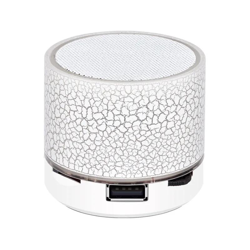White Мини Портативный беспроводной Bluetooth громкий динамик трещины светодиодный открытый 3,5 мм динамик с сабвуфером Поддержка TF карты/U диск/AUX USB - Цвет: White
