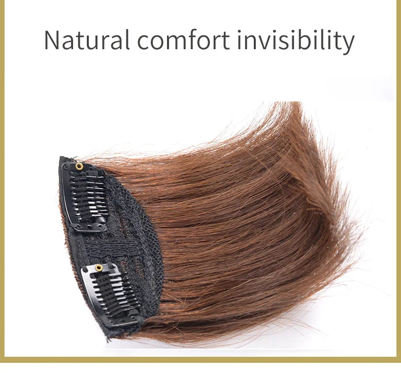 BUQI модные пушистые Мини прямые волосы человеческие волосы верхние накладки для волос черный коричневый шиньон для женщин Невидимые аксессуары