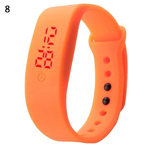 Популярный бренд класса люкс для женщин и мужчин силиконовый ремешок цифровой светодиодный дисплей браслет спортивные часы на запястье - Цвет: orange