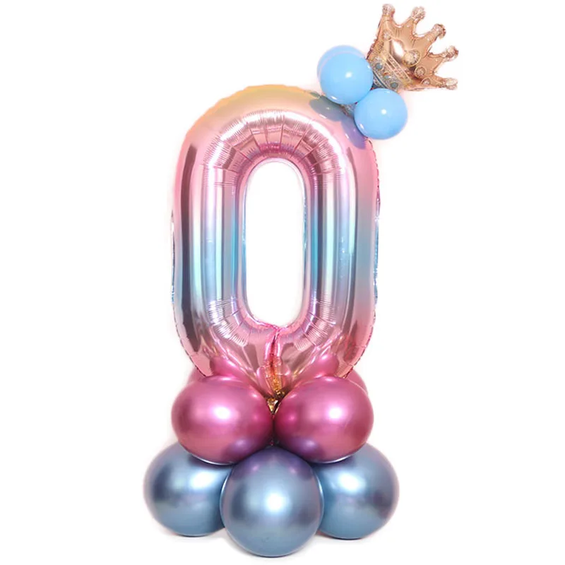 17 шт. Baby Shower 32 дюймов градиент Количество воздушных шаров металлический шар От 0
