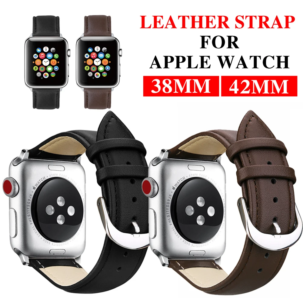 Кожаный ремешок для часов Apple watch 4 40 мм 44 iwatch аксессуары браслет 42 38 apple series