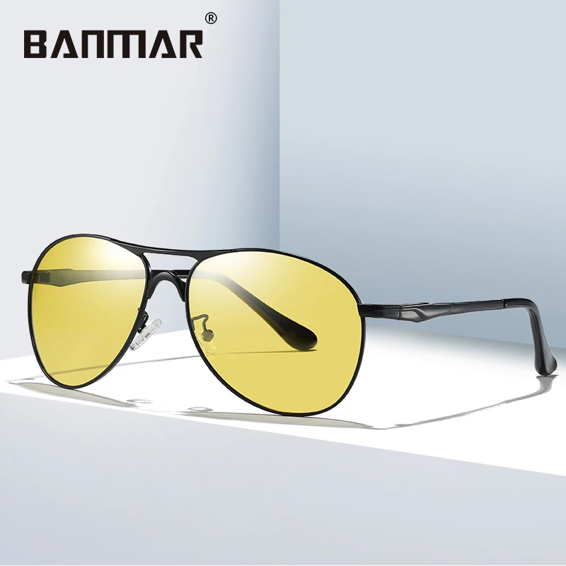 

BANMAR BRAND DESIGN Polarized Sunglasses Men Women Night Vision Driving Pilot Sun Glasses Male Goggle UV400 Gafas De Sol 2019106